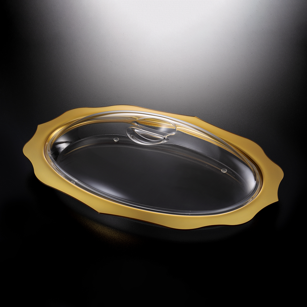 Vague Acrylic Dessert Serving Set Oval 41.5 cm x 58 cm