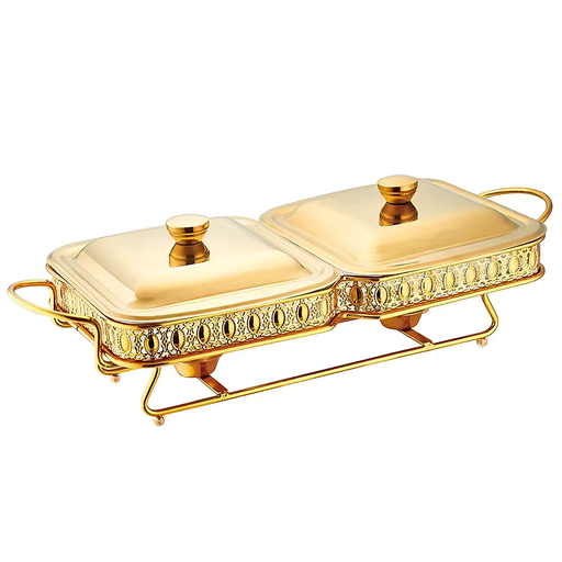 [13-R374] 1.8L Golden Square SS Double Food Warmer