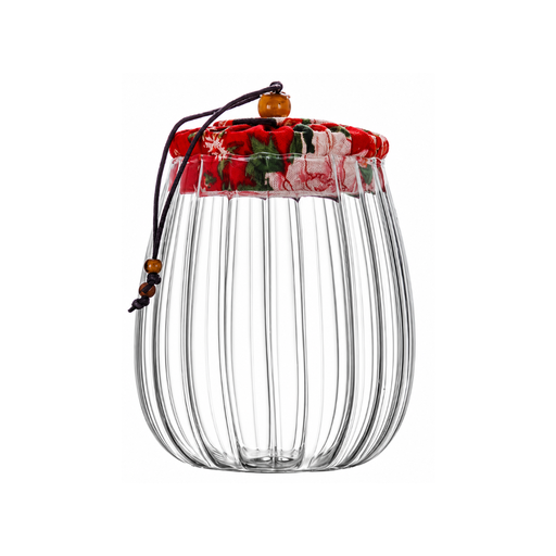 [13-R495] 350ml Transparent Glass Jar with Cloth Lid